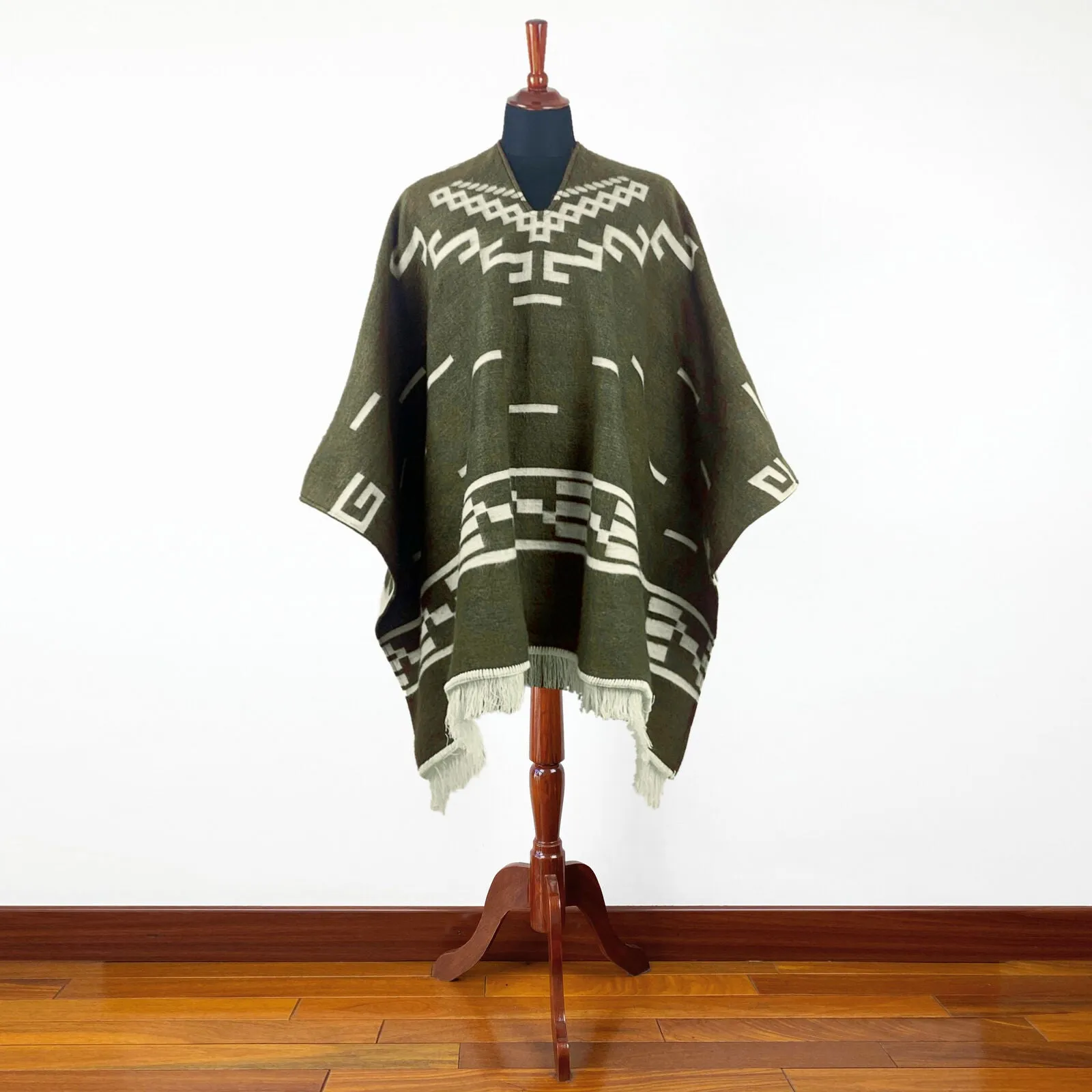 Clint Eastwood Poncho cowboy Serape replica handmade of Alpaca wool Unisex - olive green