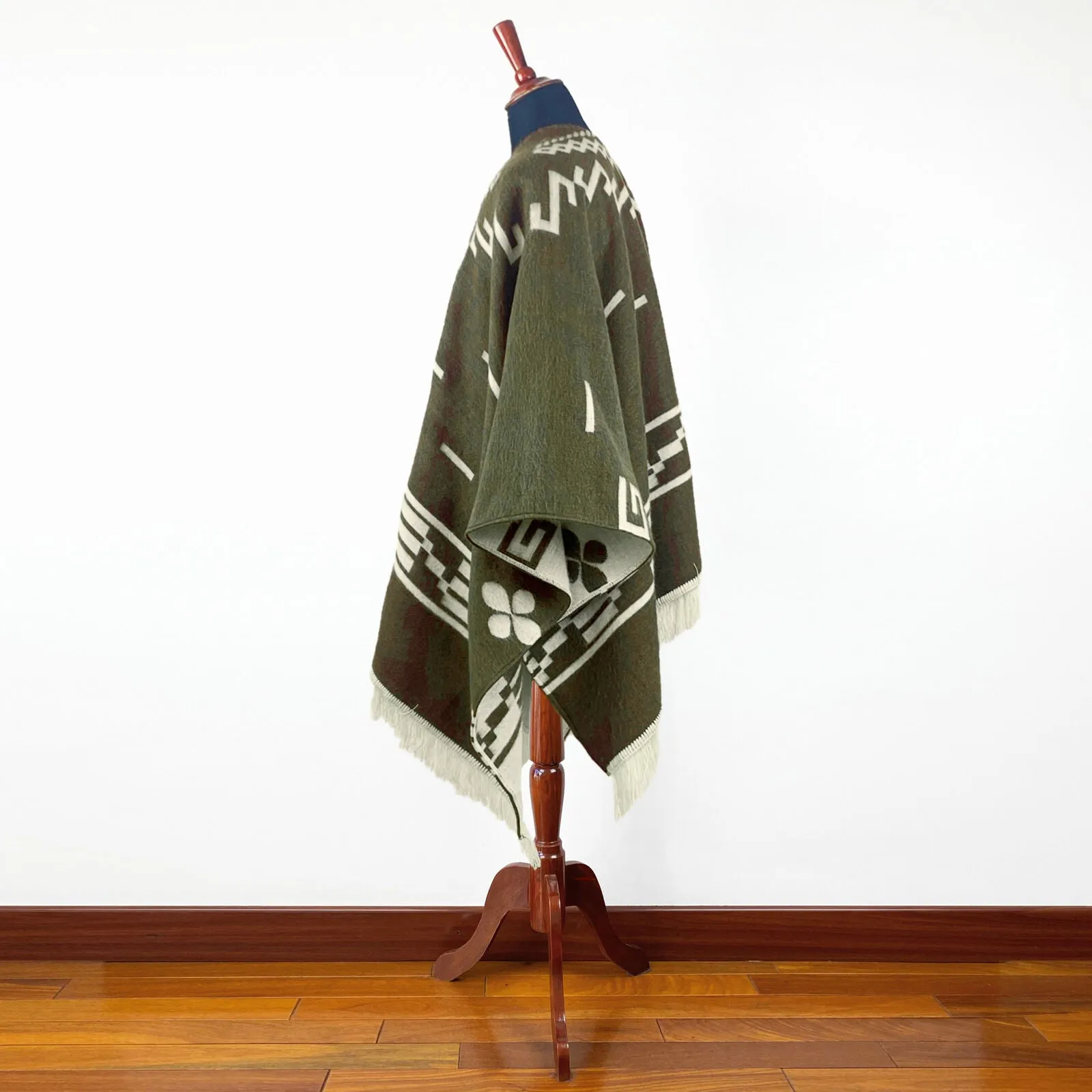 Clint Eastwood Poncho cowboy Serape replica handmade of Alpaca wool Unisex - olive green