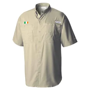 Columbia Tamiami Shirt, Khaki with Irish Flag