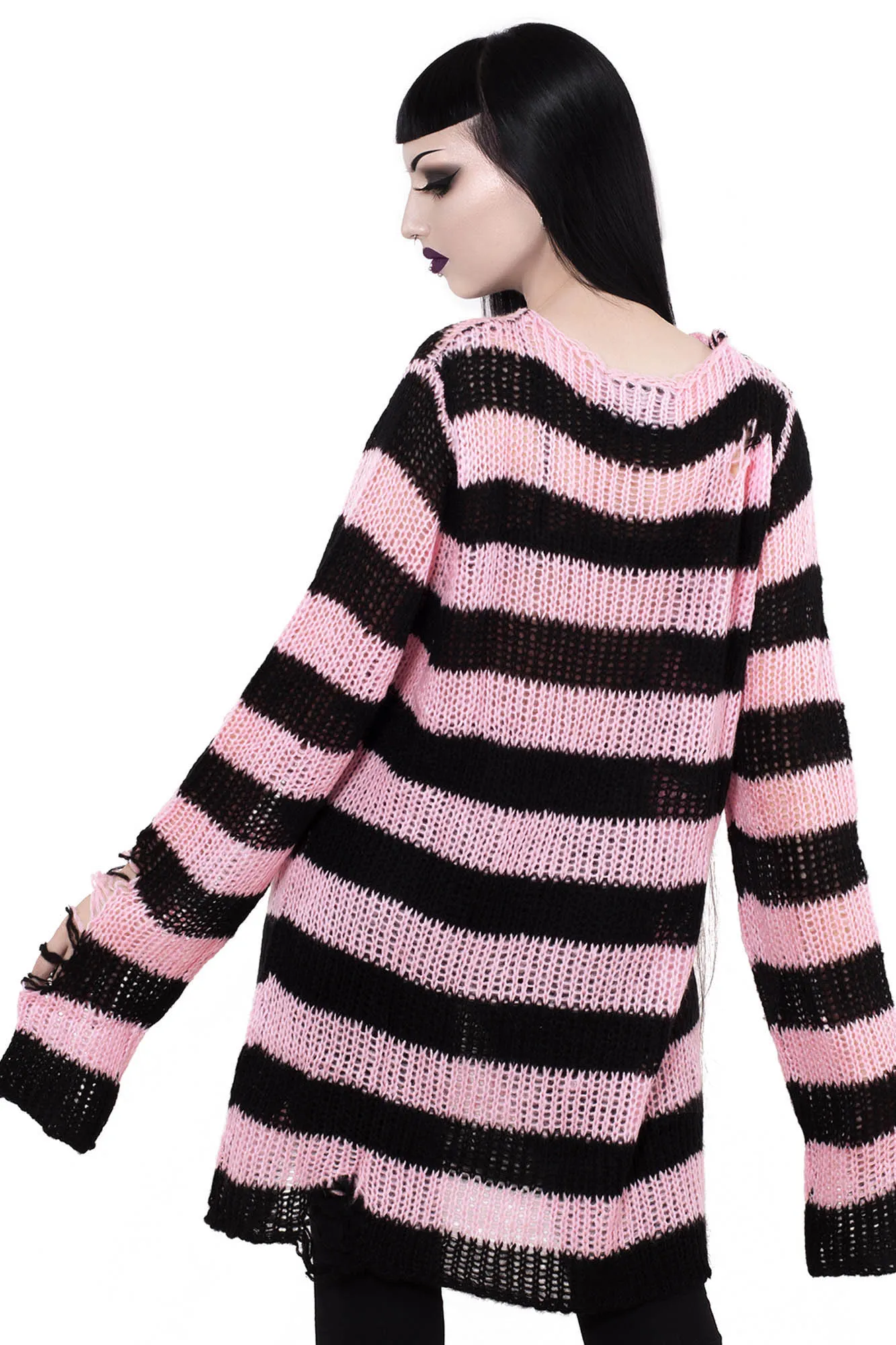 Courtney Distress Knit Sweater [B]