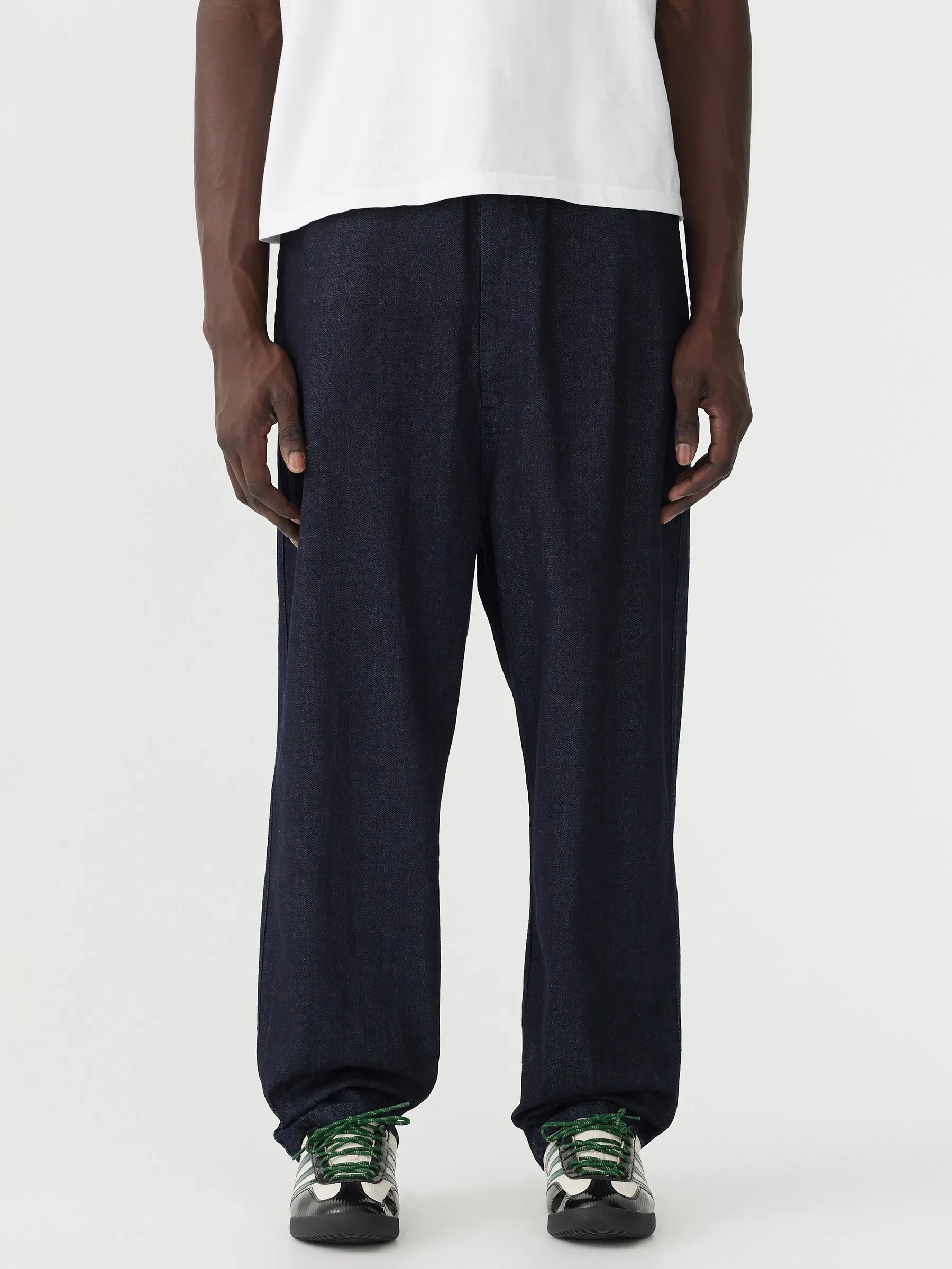 denim lo rise pull on pant