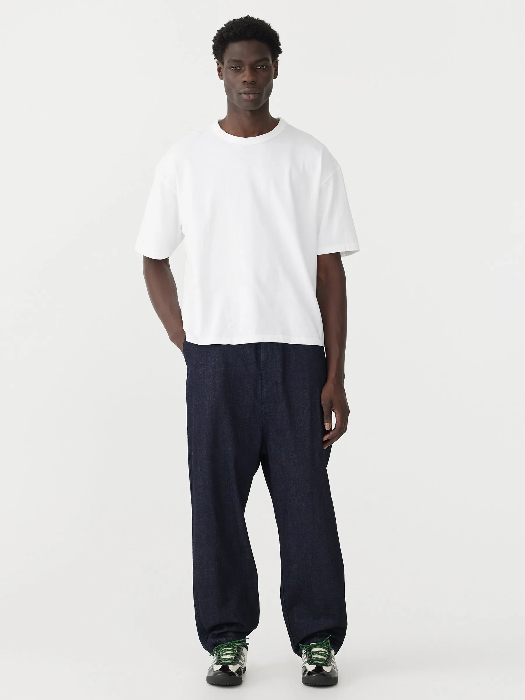 denim lo rise pull on pant