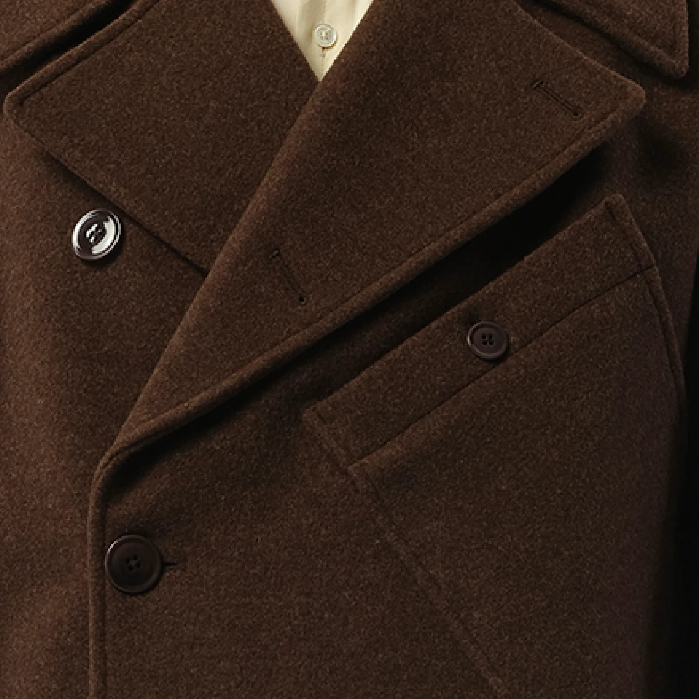 Dispatch Peacoat in Brown Chine