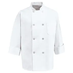 Eight Pearl Button Chef Coat 0403 - White