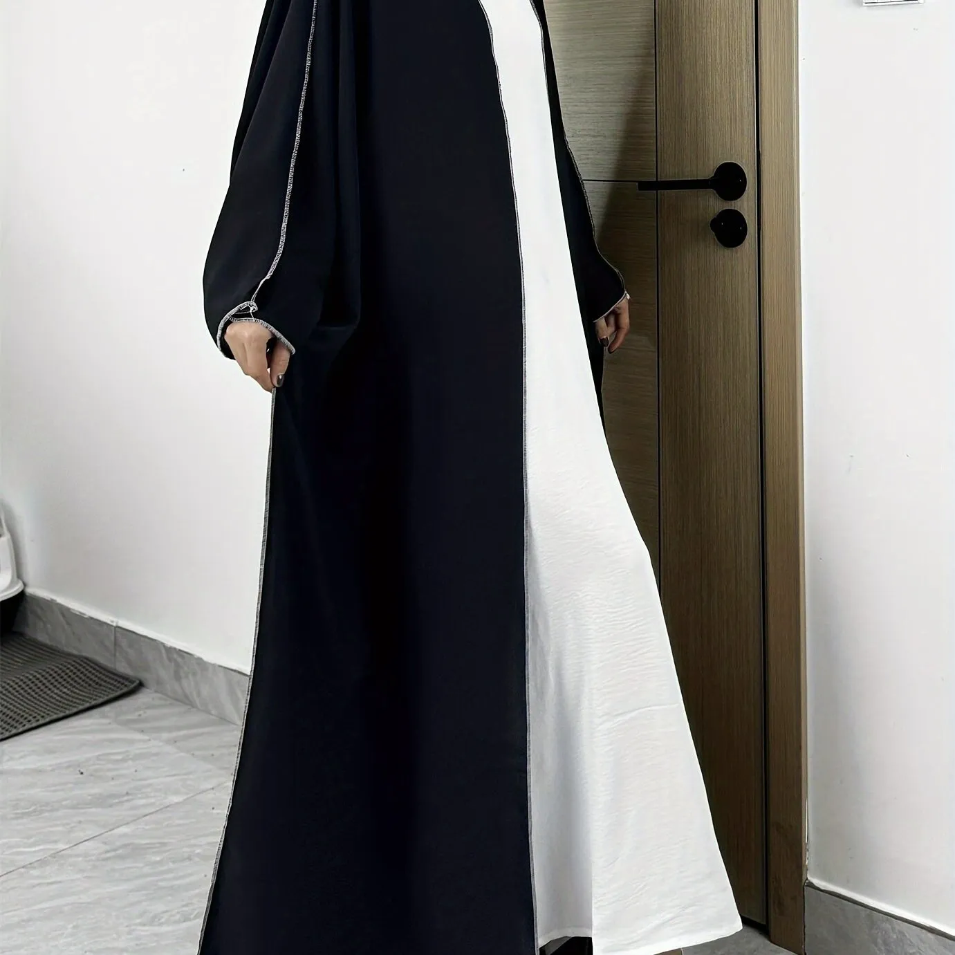 Elegant Long Sleeve Loose Fit Maxi Cover Up - Modest Open Front Design, Versatile Solid Outwear for Women - Perfect for Daily Wear, Travel, and Special Occasions