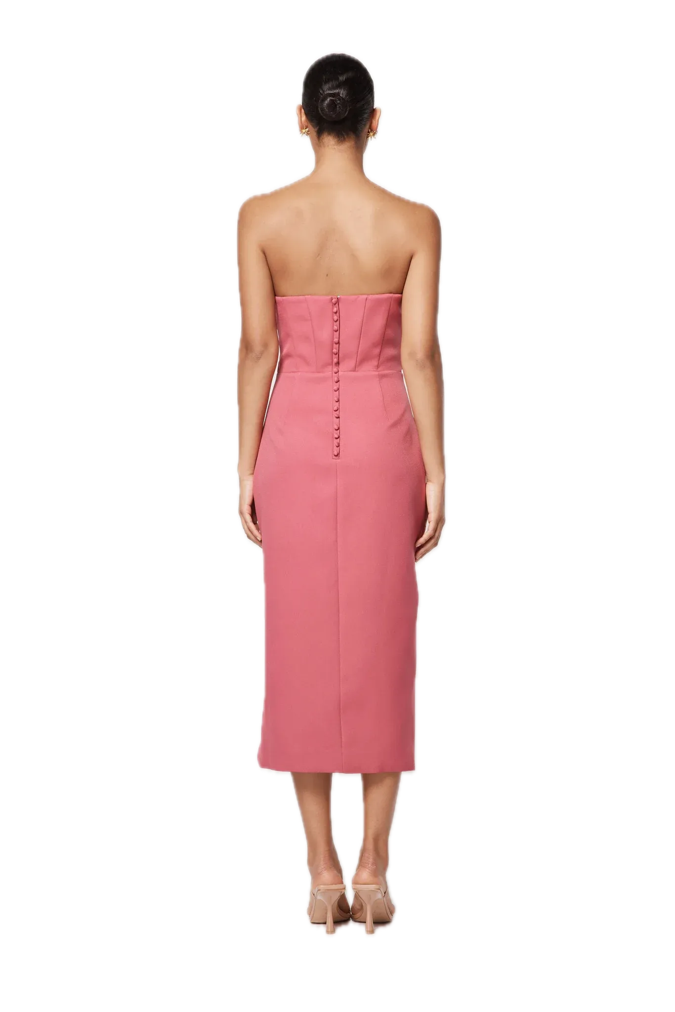 Elliatt Agatha Dress Berry Structured Bodice, Fitted Style, Skirt Slit