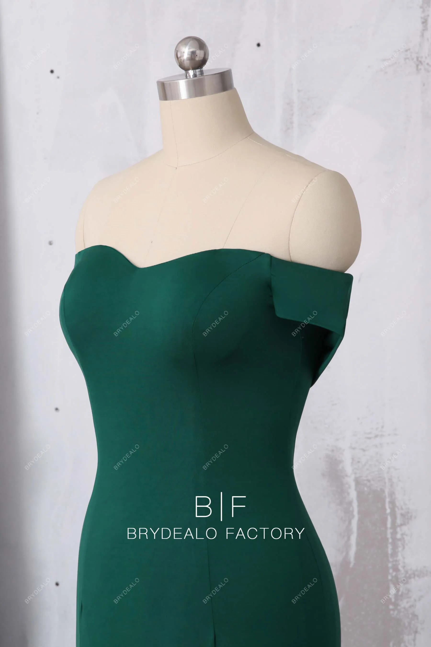 Emerald Green Spandex Off-the-shoulder Mermaid Prom Dress