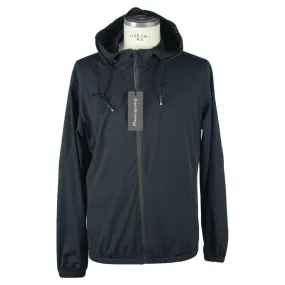 Emilio Romanelli Sleek Hooded Full Zip Jacket in Black