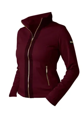 EQUESTRIAN STOCKHOLM MERLOT CRYSTAL GOLD FLEECE JACKET