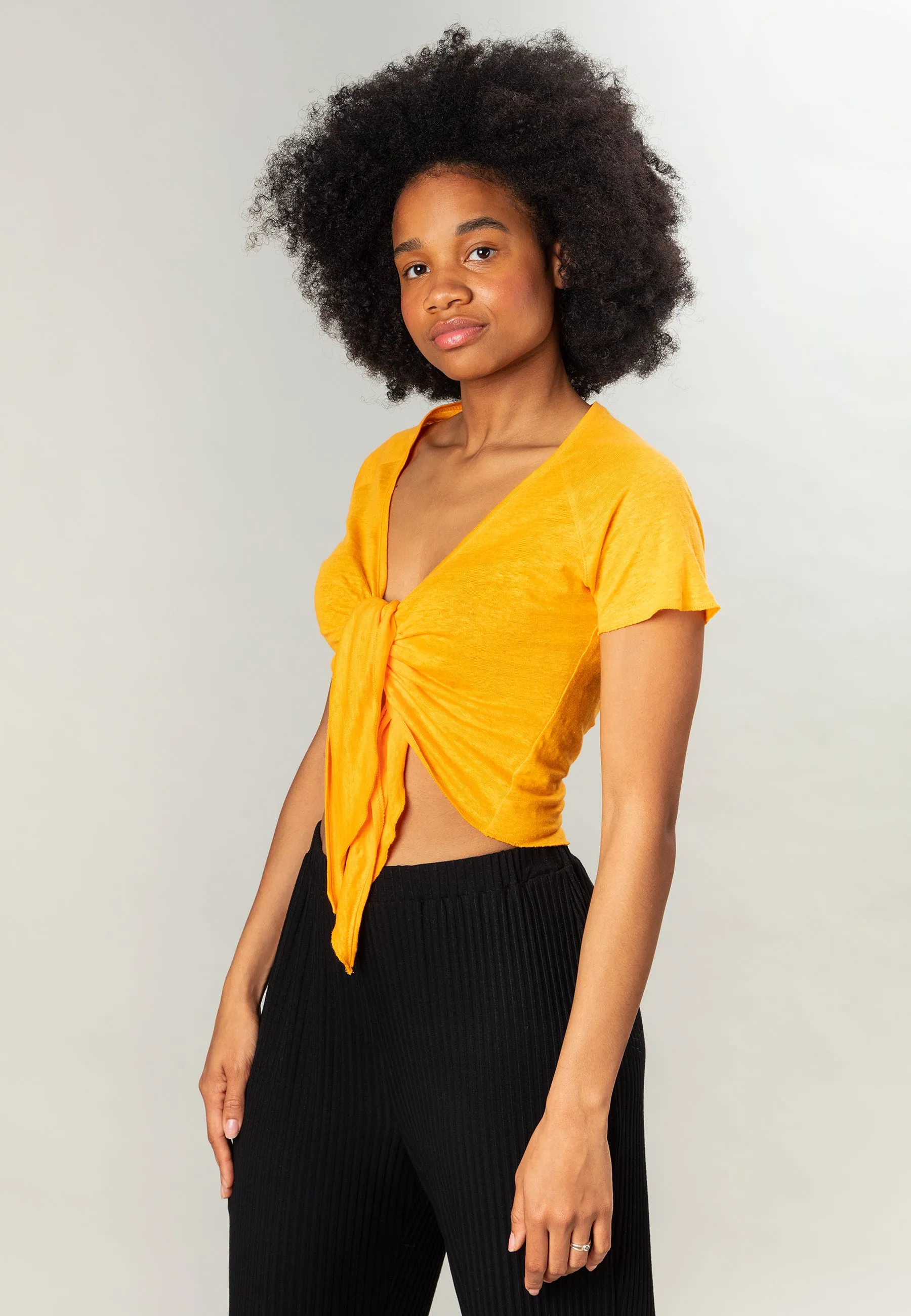 Evike Knot Top Tangerine Orange