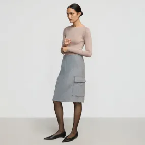 Felicia Wool Utility Midi Skirt