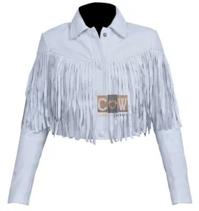 Ferris Bueller's Day Off Mia Sara:Sloane Peterson Fringe White Jacket