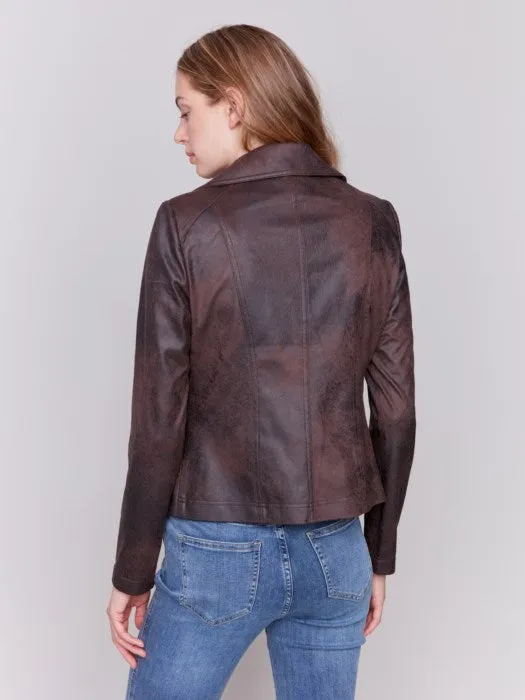 FINAL SALE Charlie B C6282R Vintage Faux Leather Jacket