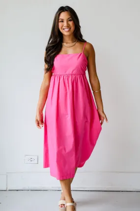 FINAL SALE - Sent To Charm Fuchsia Midi Dress