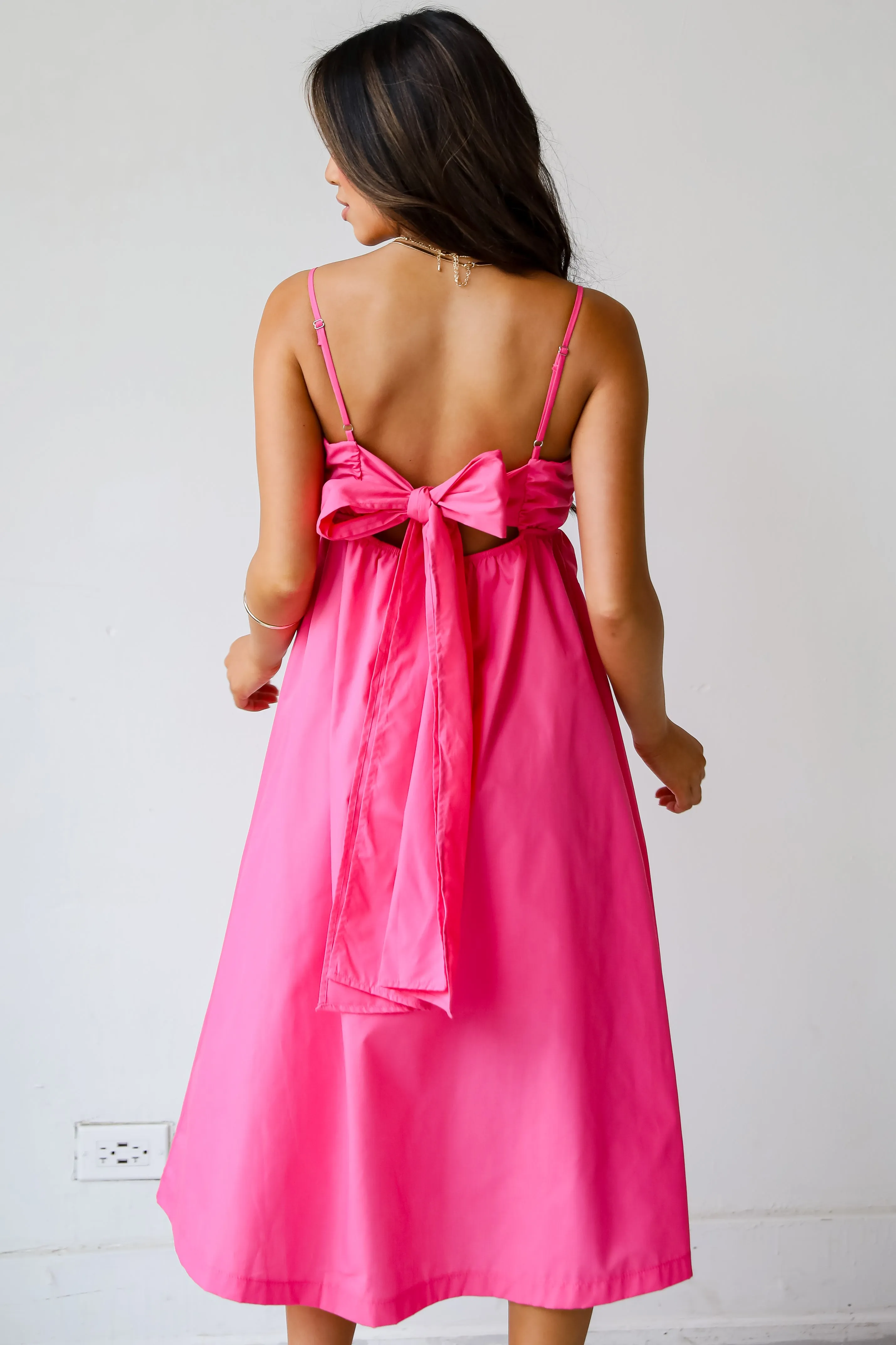 FINAL SALE - Sent To Charm Fuchsia Midi Dress