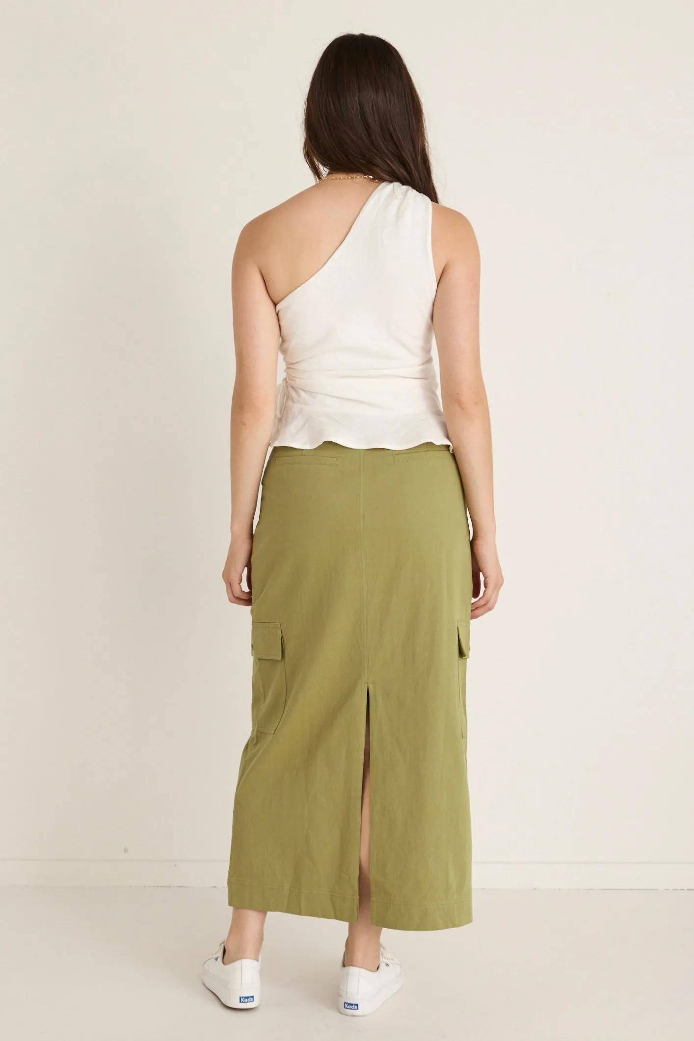 Frank Moss Cotton Utility Midi Skirt