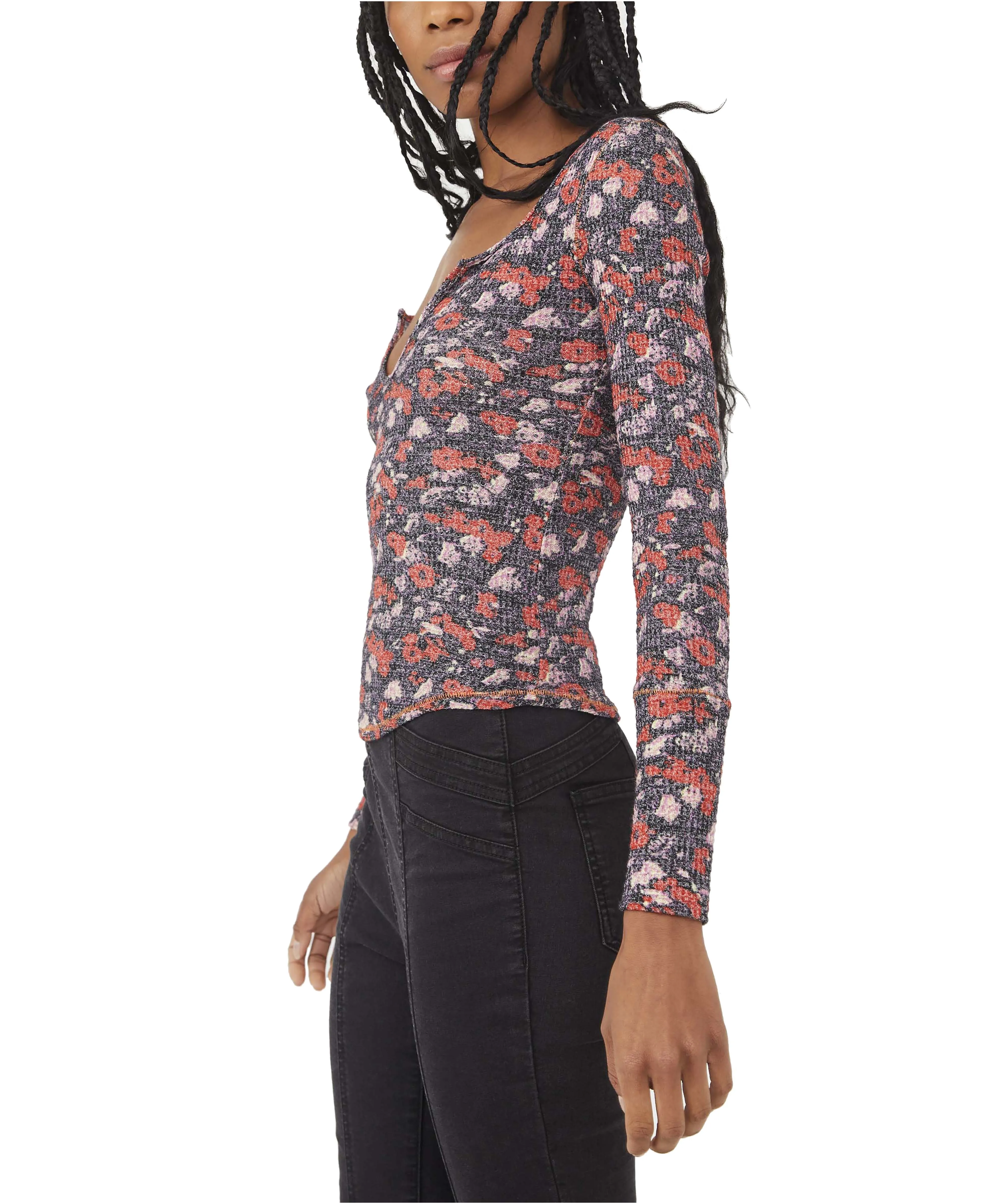 Free People Ciara Printed Layering Top