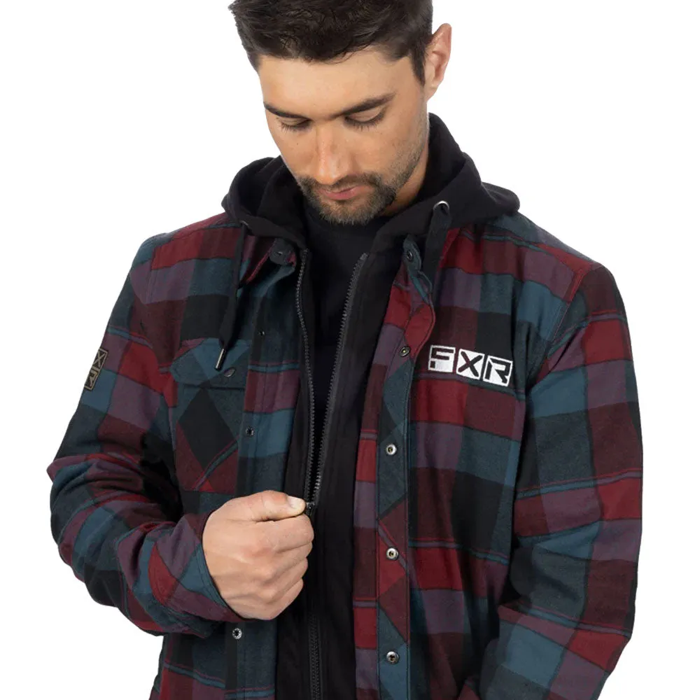 FXR Timber Insulated Flannel Jacket Dark Steel/Merlot Red