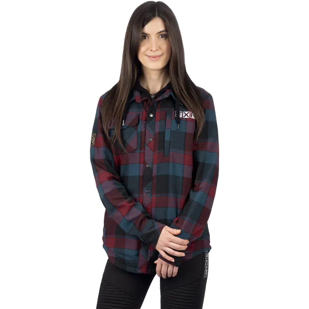 FXR Timber Insulated Flannel Jacket Dark Steel/Merlot Red