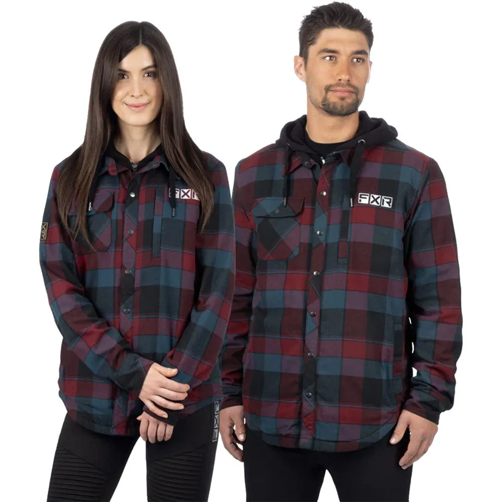 FXR Timber Insulated Flannel Jacket Dark Steel/Merlot Red