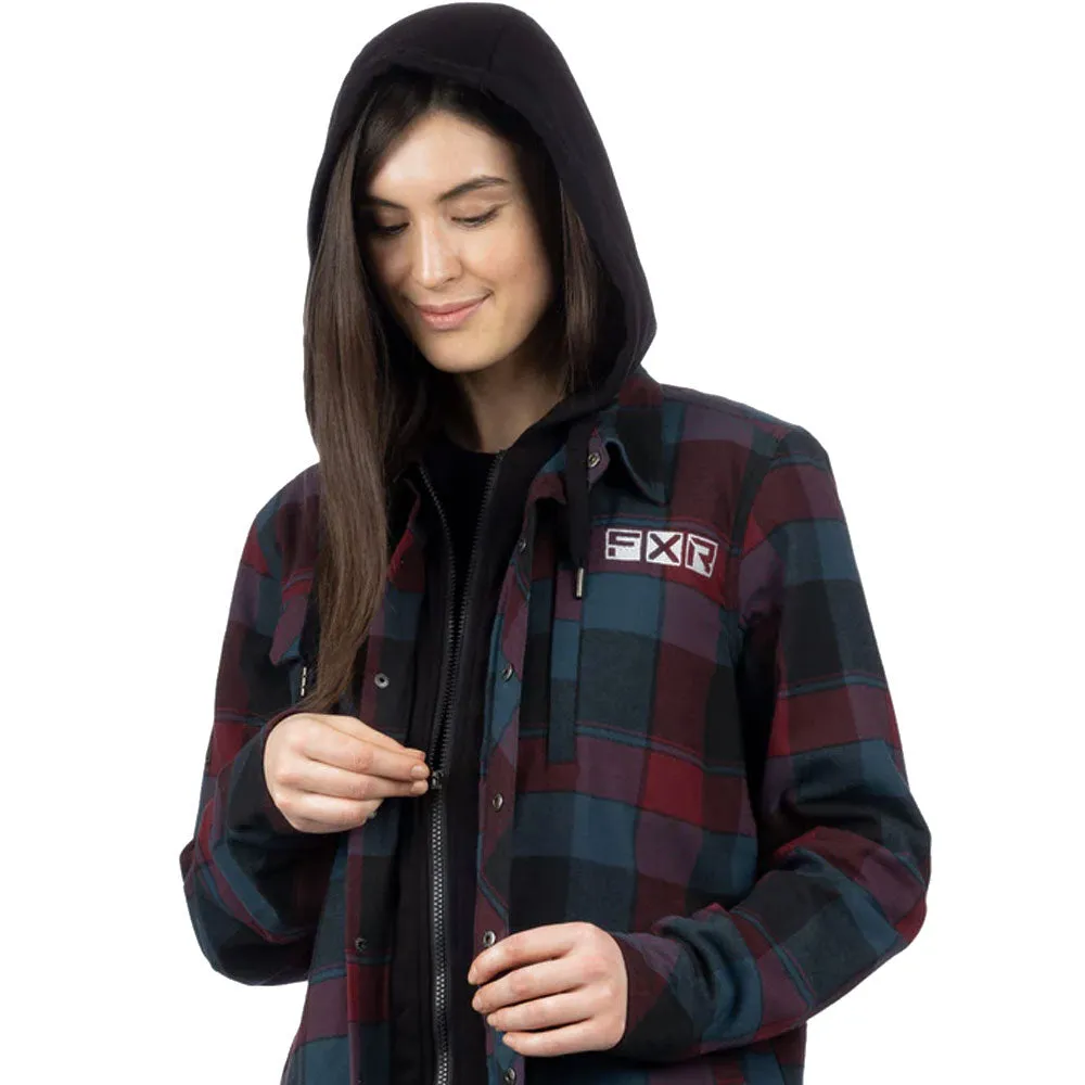 FXR Timber Insulated Flannel Jacket Dark Steel/Merlot Red