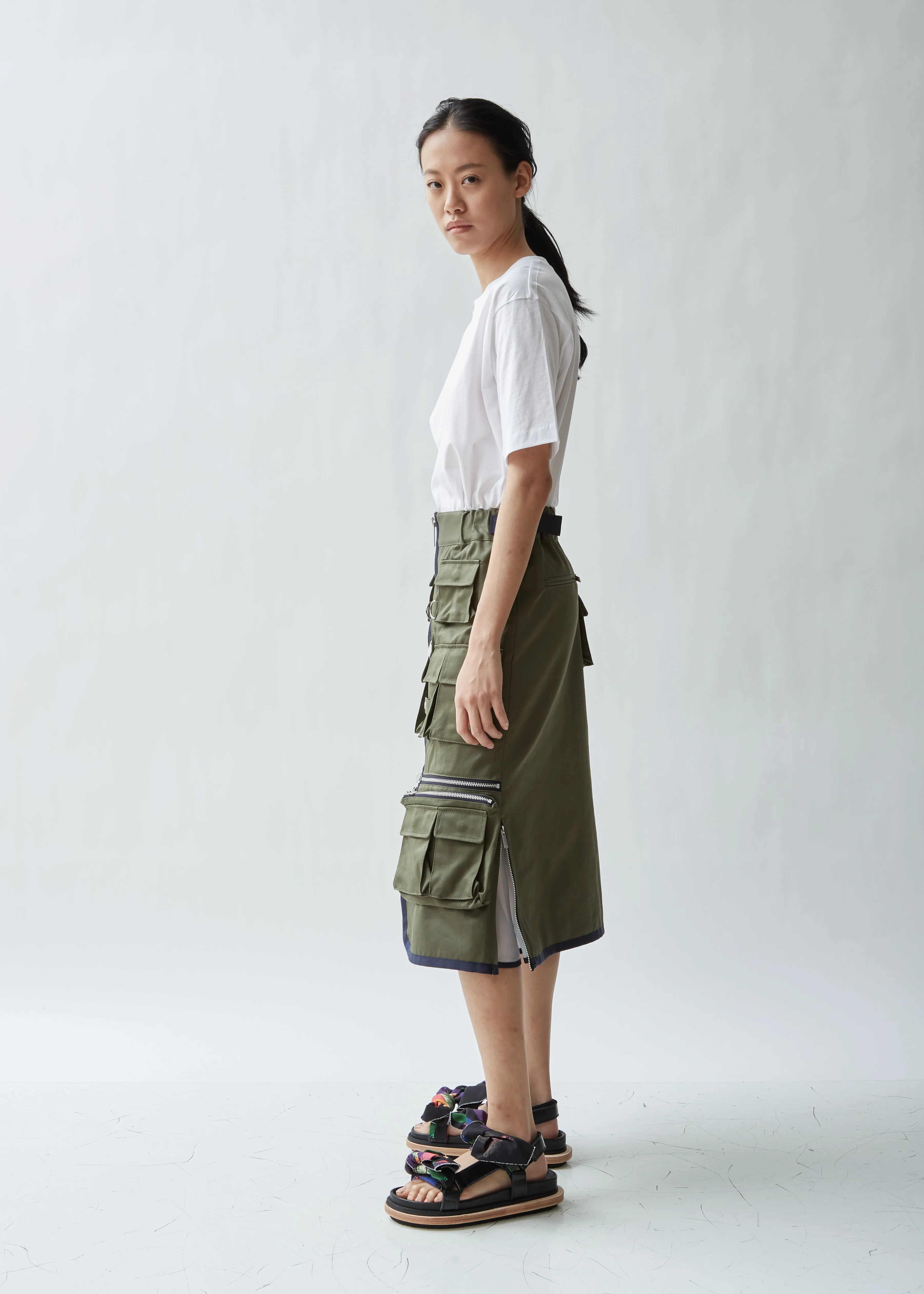 Gabardine Patch Pockets Skirt