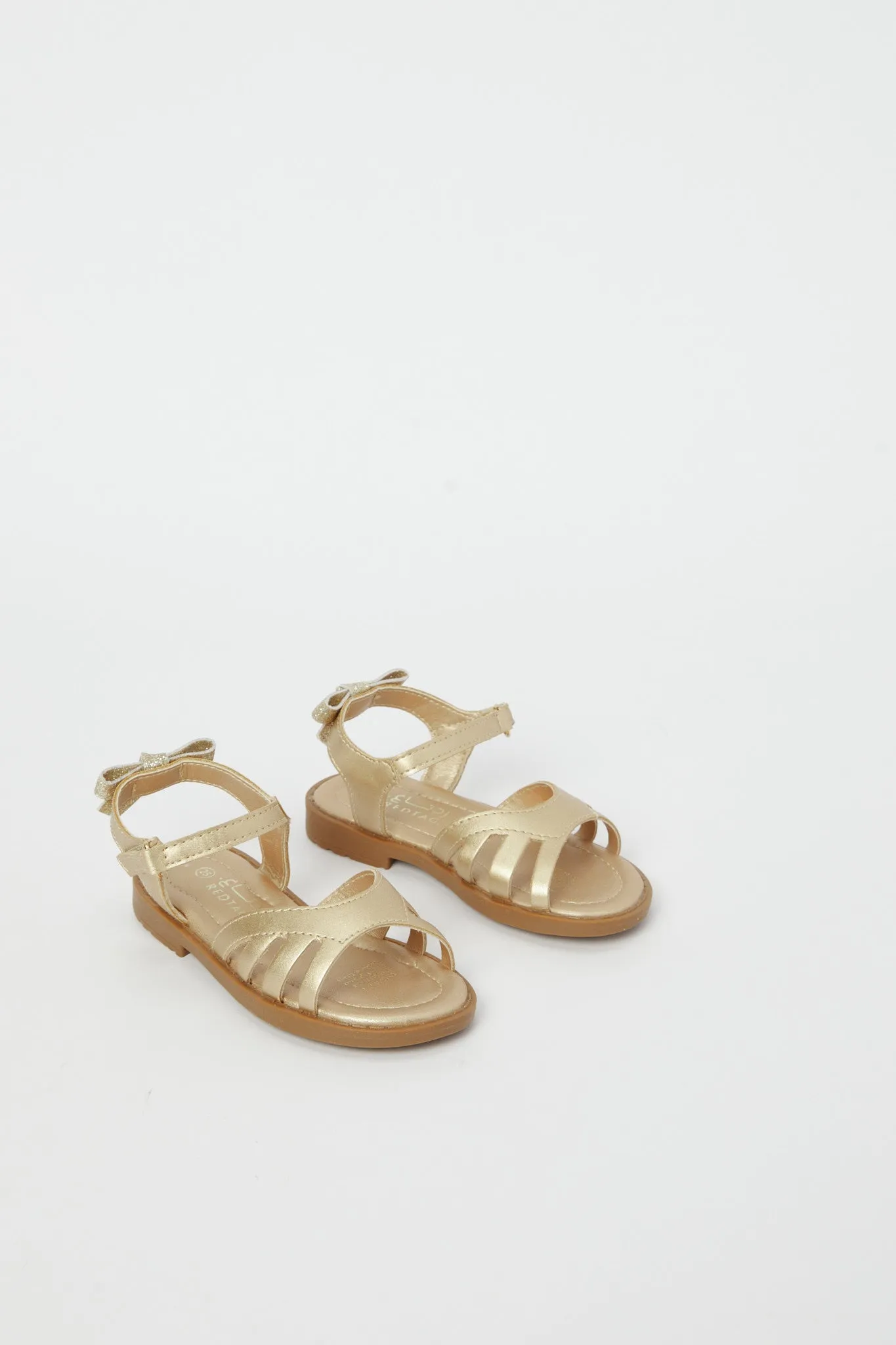 Girls Gold Bow Detail Sandal