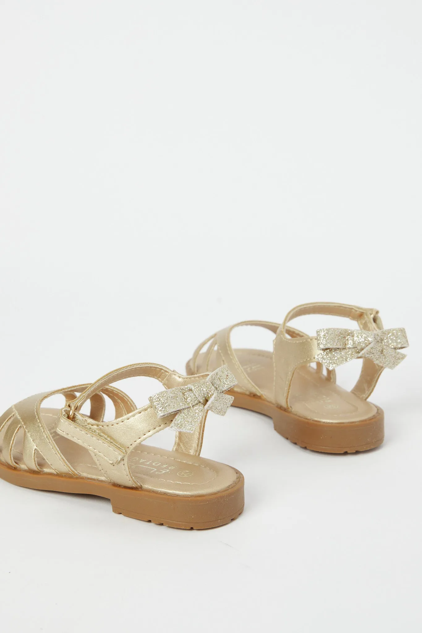 Girls Gold Bow Detail Sandal