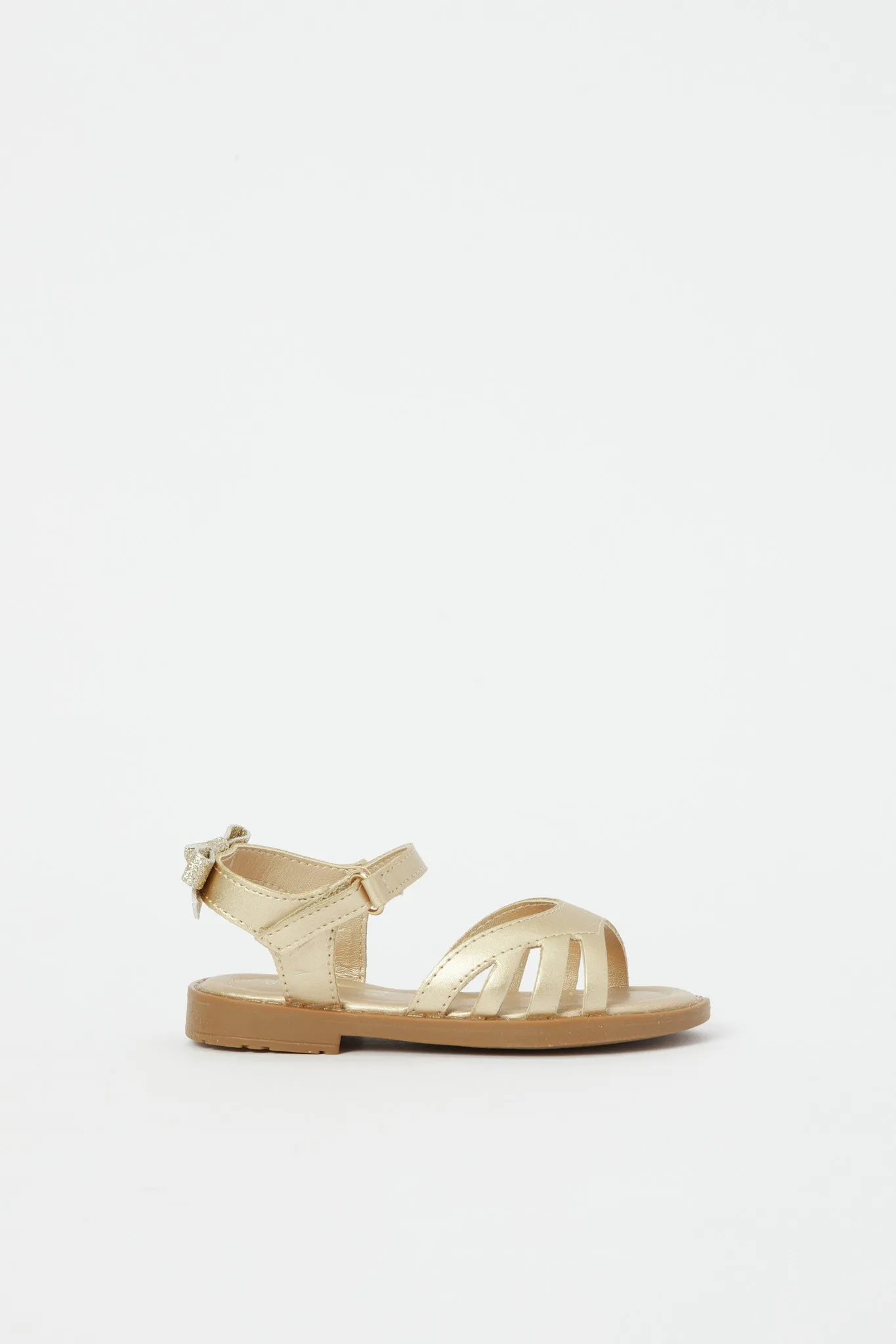 Girls Gold Bow Detail Sandal