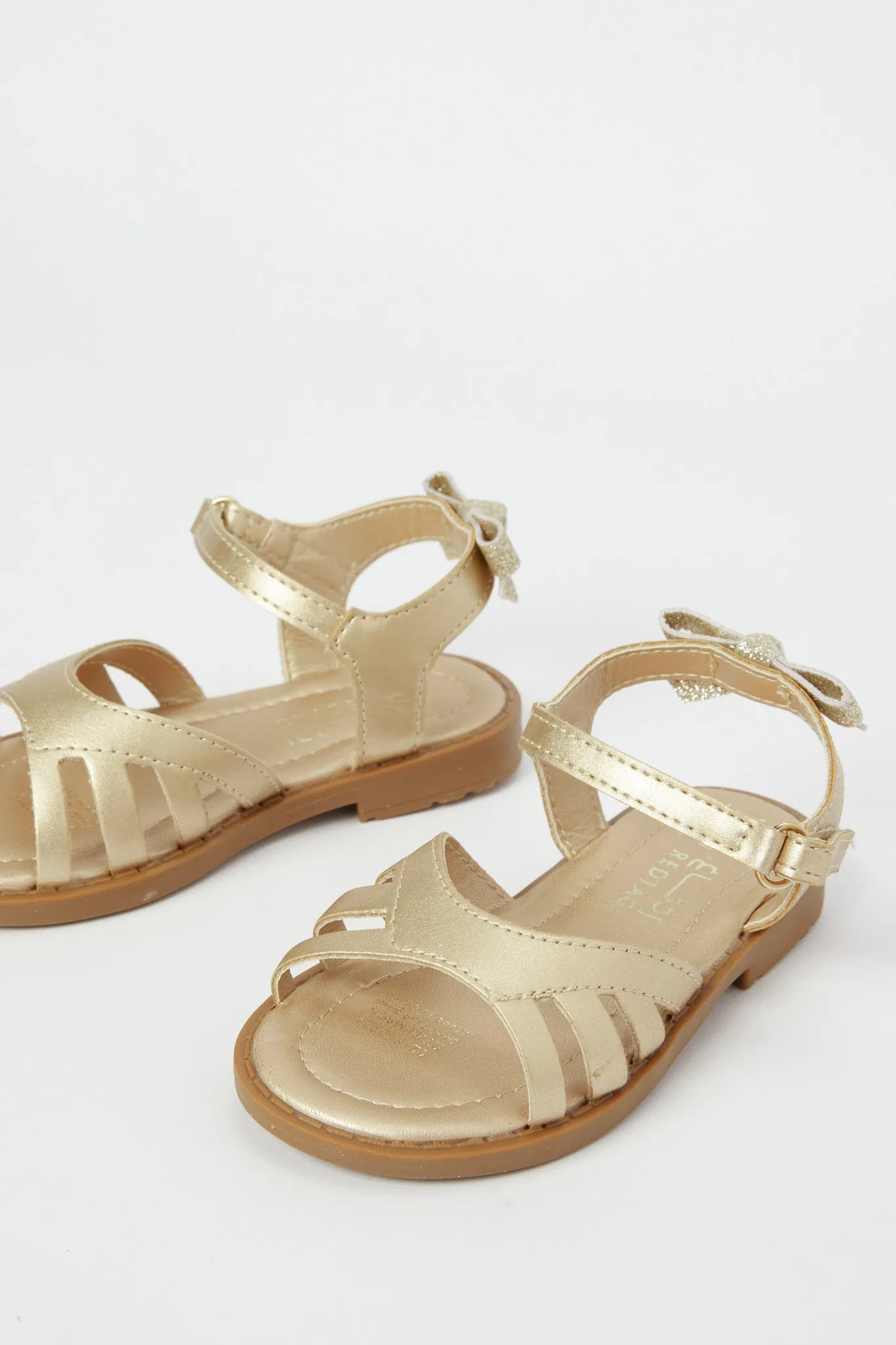 Girls Gold Bow Detail Sandal