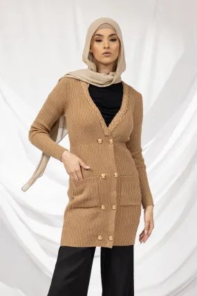 Gold Knit Cable Midi