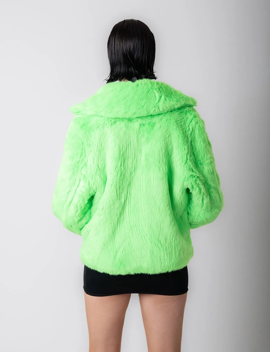 GREEN MACHINE FAUX FUR JACKET - CROP LENGTH ✰ MADE 4 U ✰