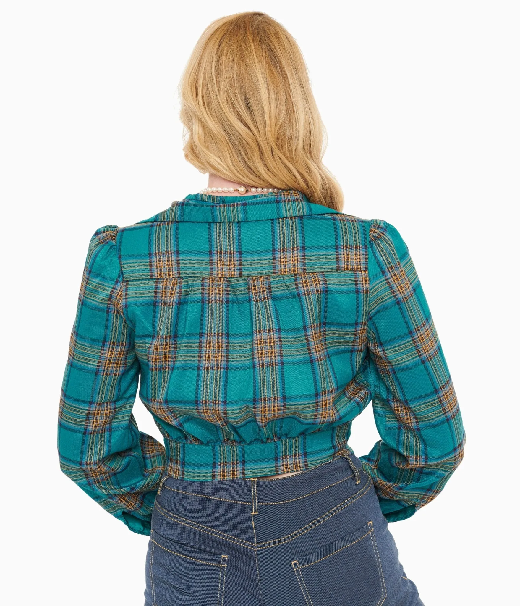 Green Plaid Rosie Bomber Jacket