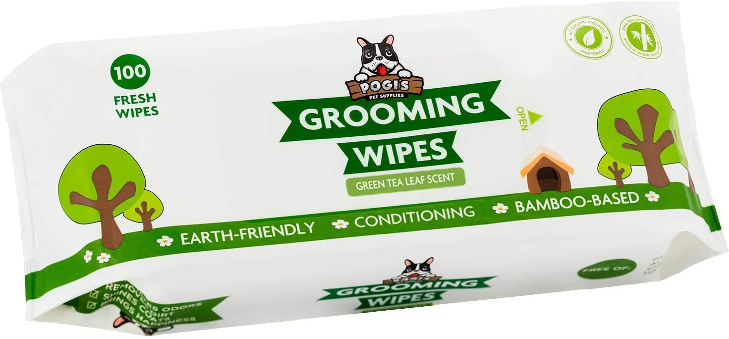 Grooming Wipes - Hypoallergenic Pet Wipes for Dogs & Cats - Plant-Based, Earth-Friendly, Deodorizing