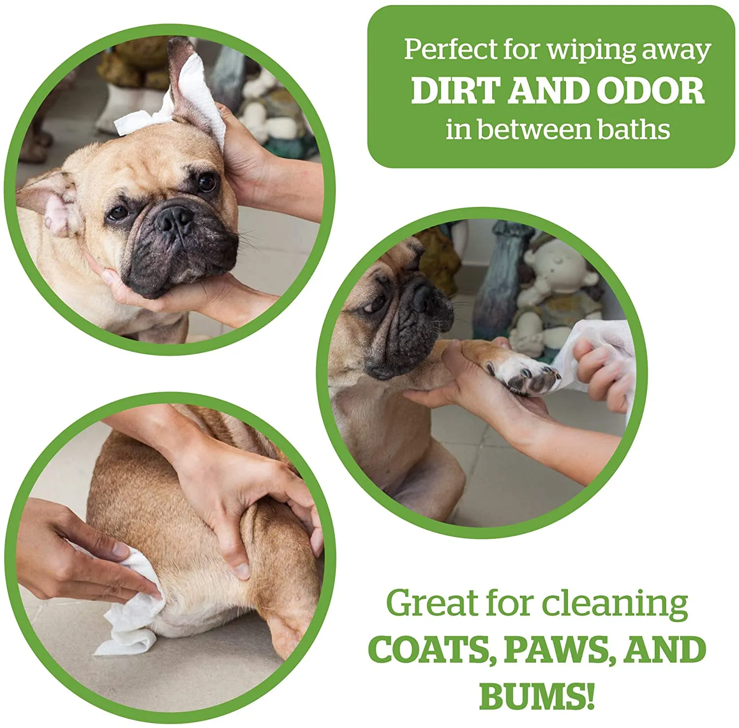 Grooming Wipes - Hypoallergenic Pet Wipes for Dogs & Cats - Plant-Based, Earth-Friendly, Deodorizing