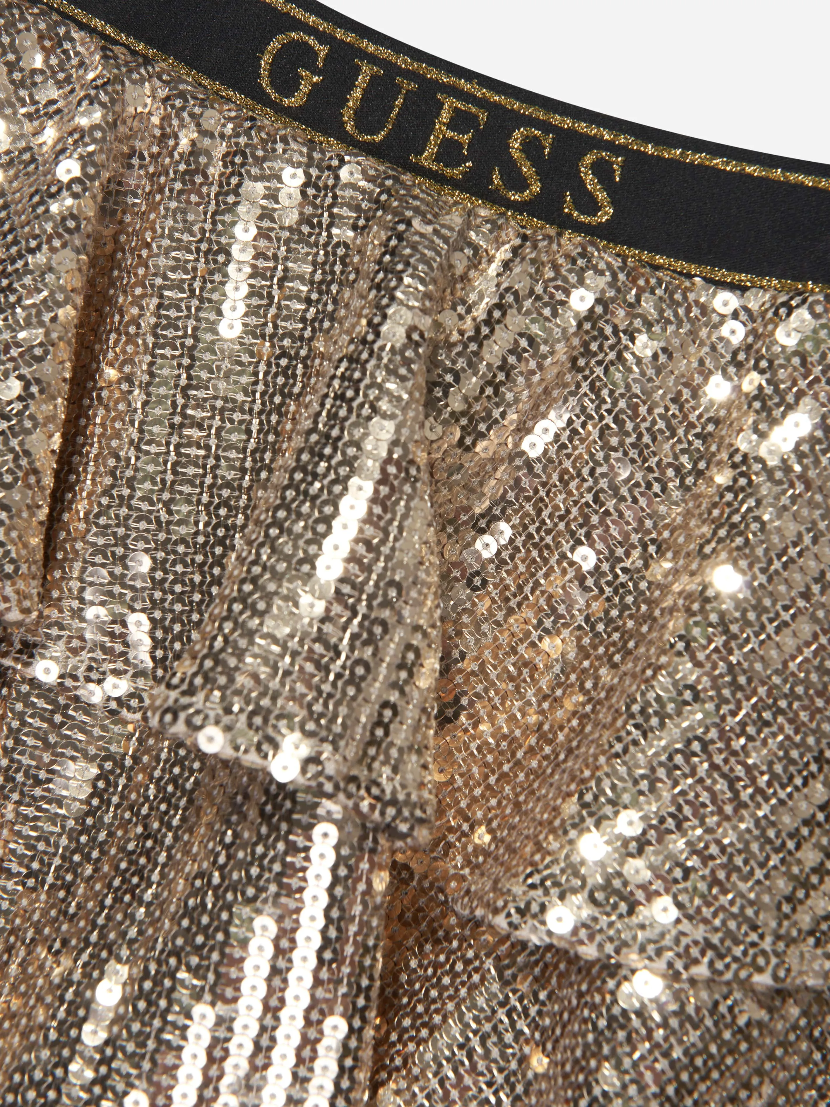 Guess Girls Sequin Midi Skirt in Gold