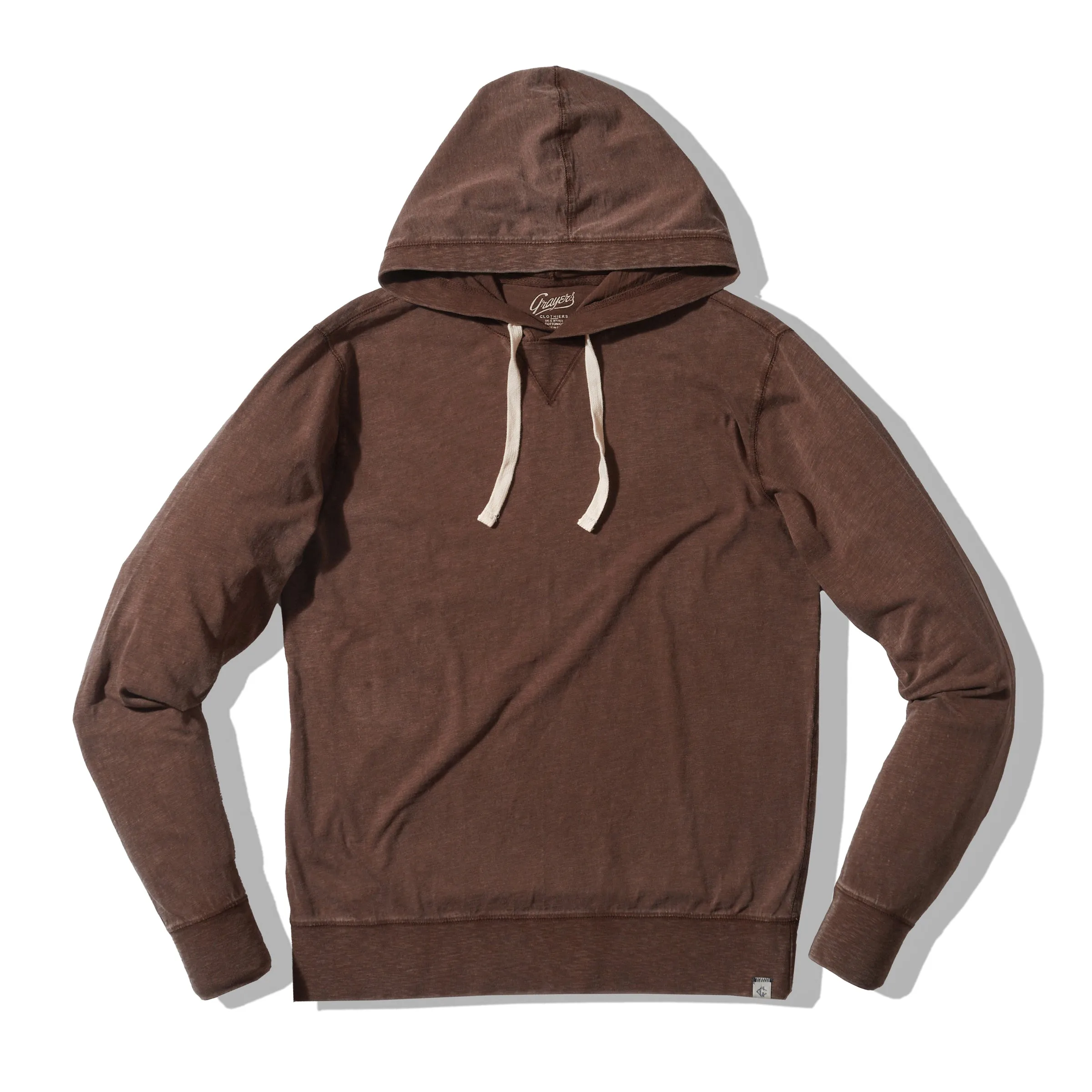 Hewitt Garment Dyed Hoodie - Dark Earth