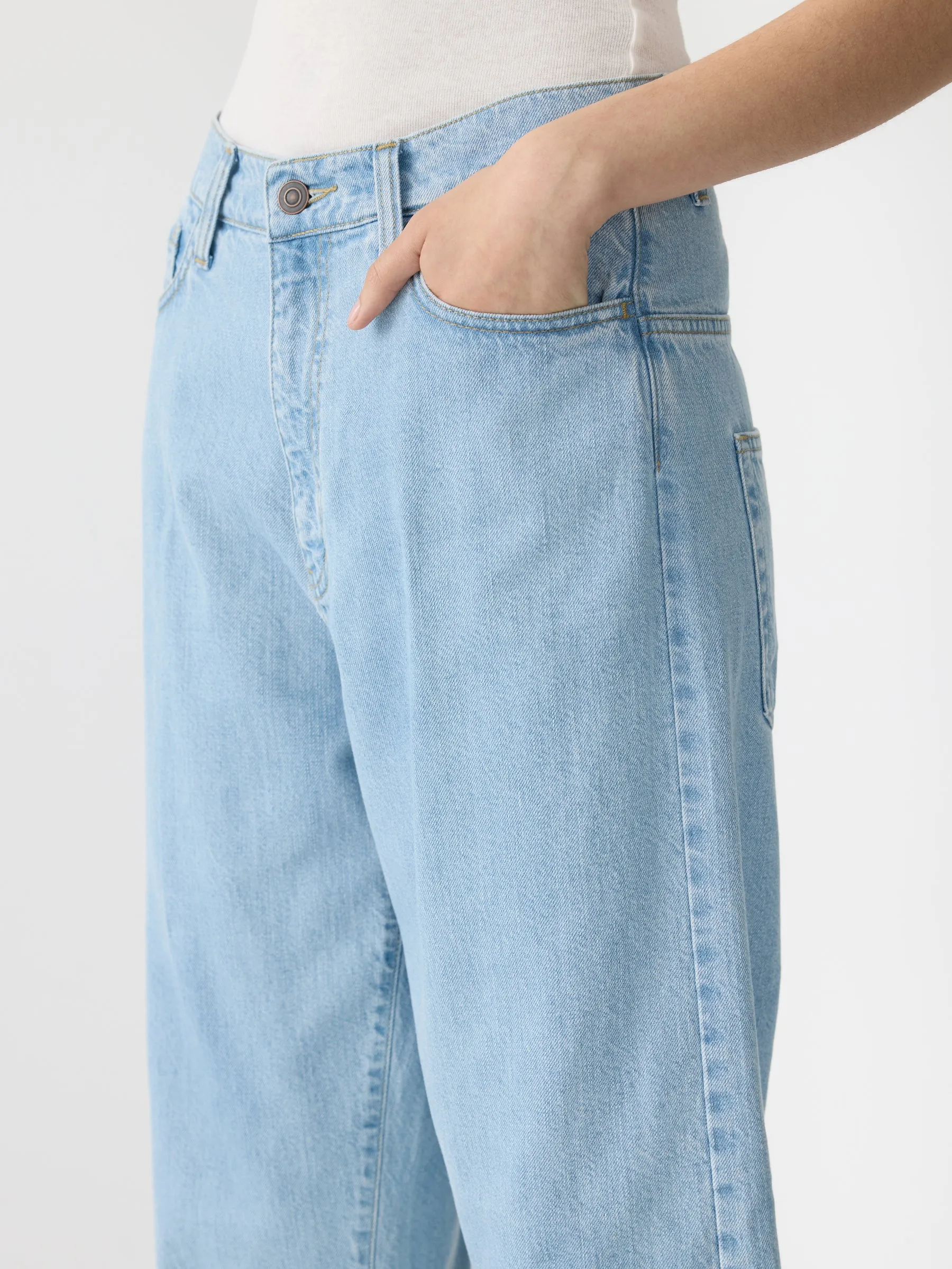 high rise wide crop jean