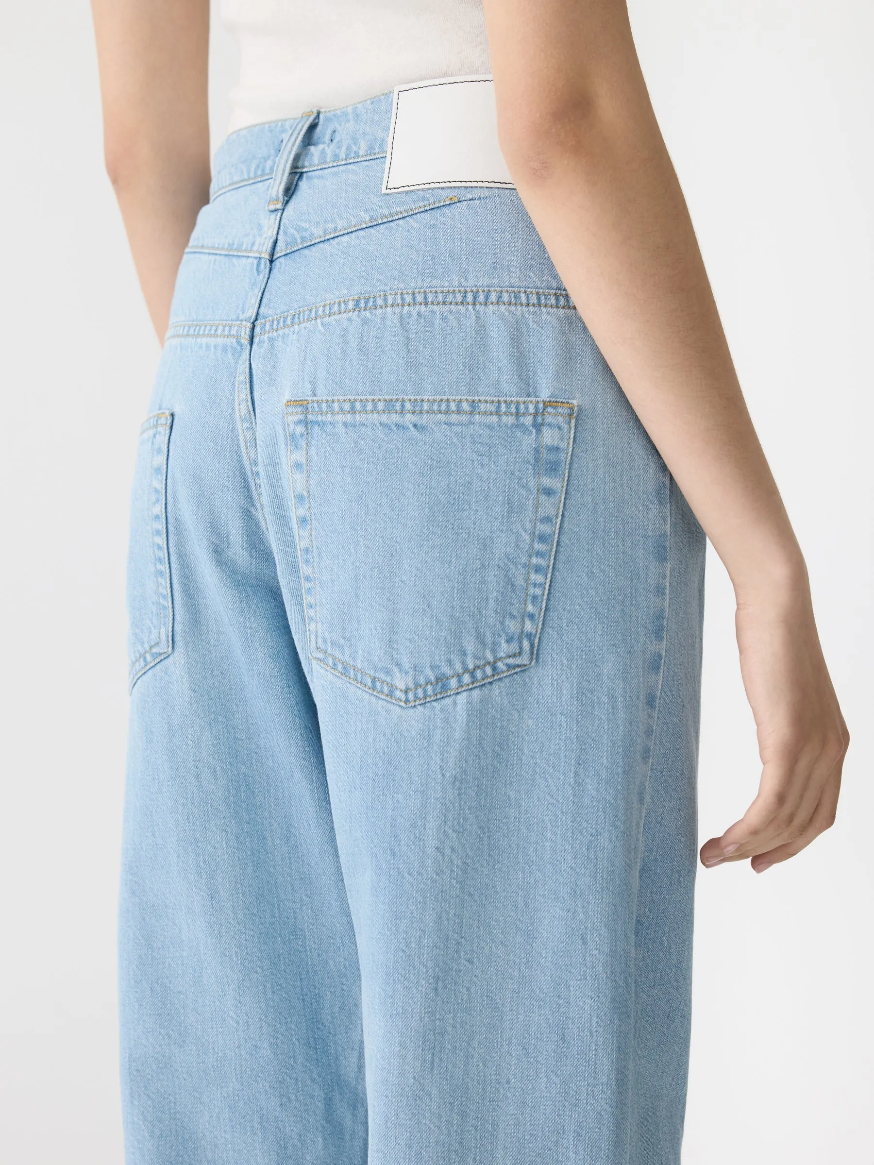 high rise wide crop jean