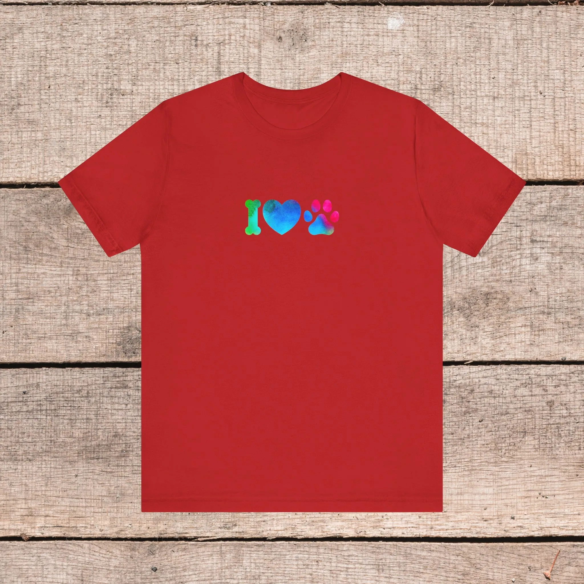 I Love My Dog with Hearts-- Comfy Womens Bella Canvas Style Tee-- Gift for Her, Dog Mom Gift, Custom Dog Shirt