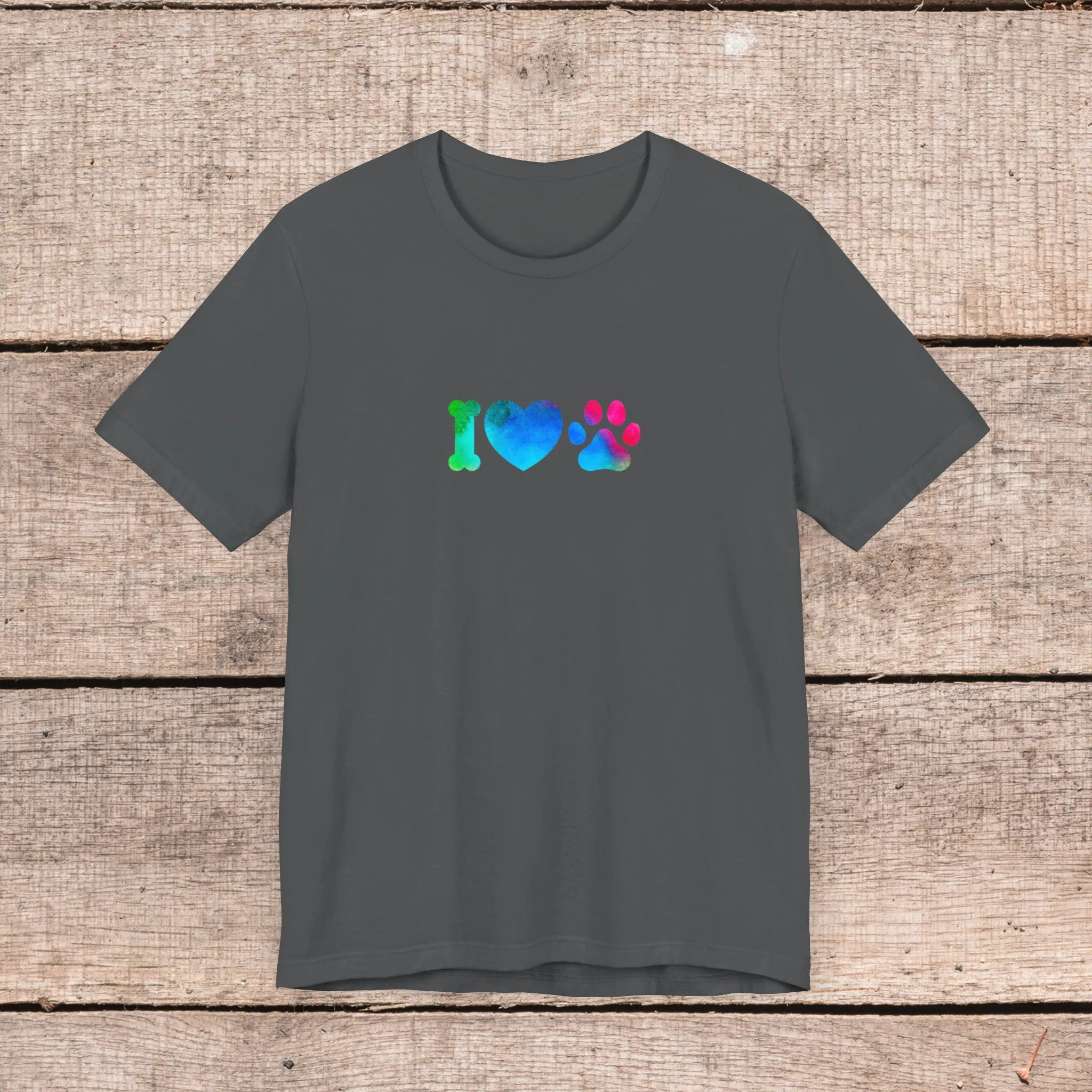 I Love My Dog with Hearts-- Comfy Womens Bella Canvas Style Tee-- Gift for Her, Dog Mom Gift, Custom Dog Shirt