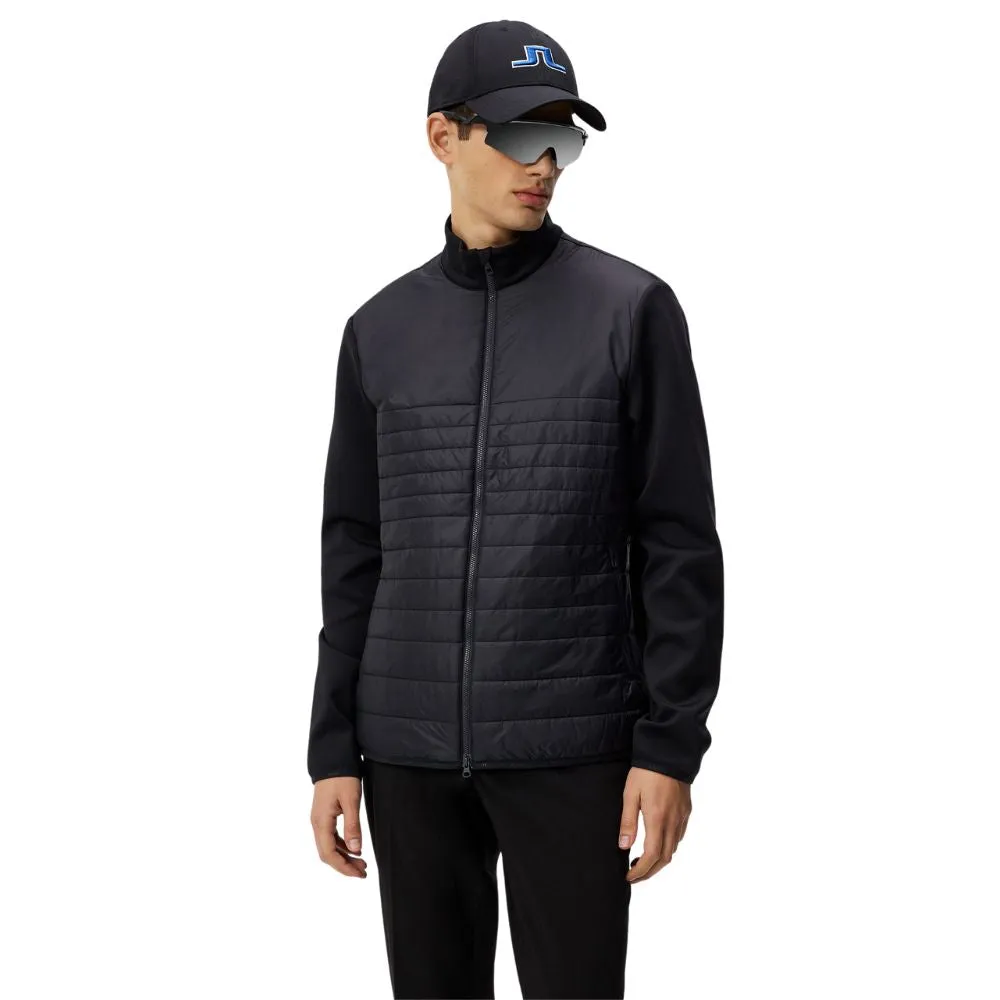 J Lindeberg Martino Mens Quilted Hybrid Golf Jacket - Black