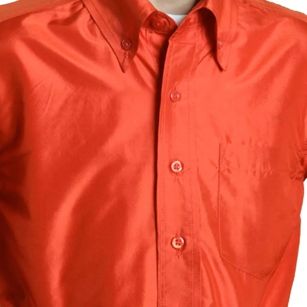 Jaipur Boys Red Silk Party Shirt