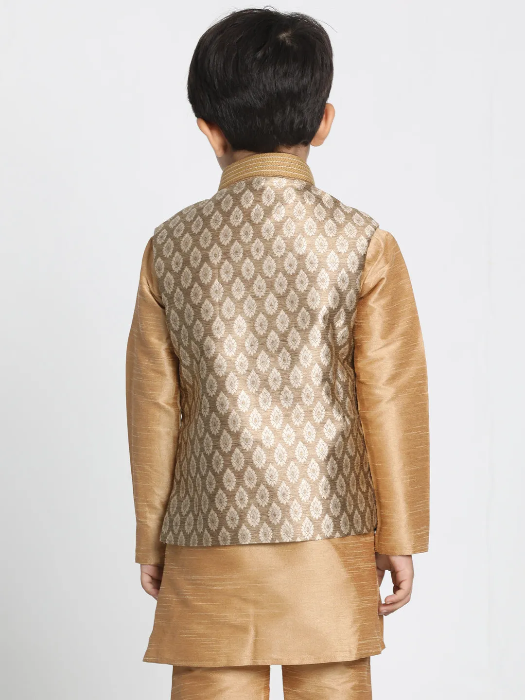 Jashvi Silk Blend Gold Baap Beta Ethnic Jacket