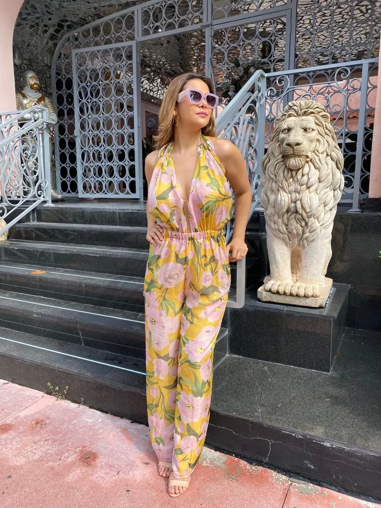 Jumpsuit Amarillo De Flores By Lidia Minota