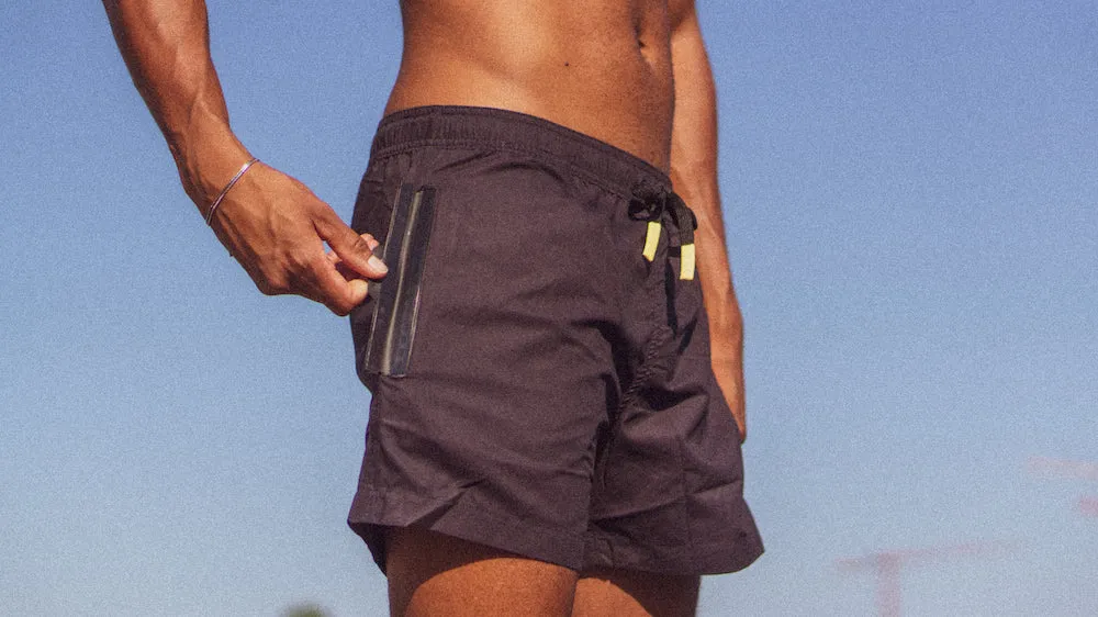 Just Black - Waterproof Pocket Swim Shorts