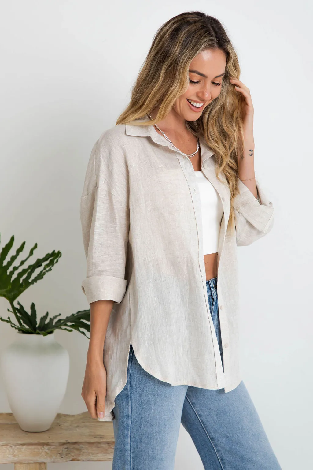 Kaia Linen Shirt - Natural