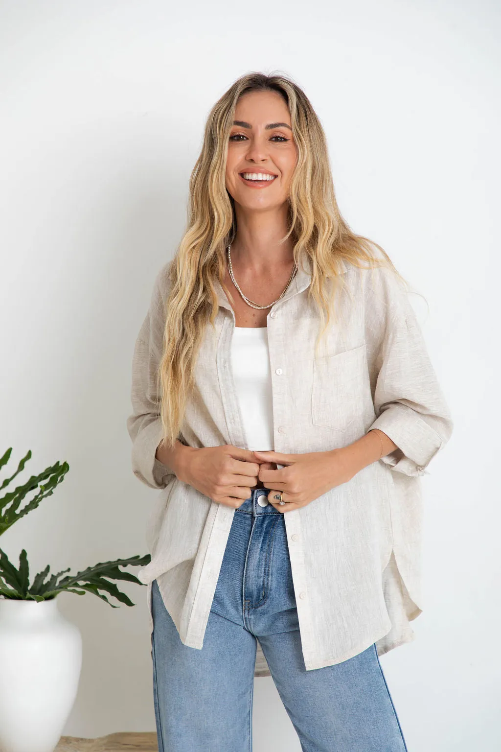 Kaia Linen Shirt - Natural