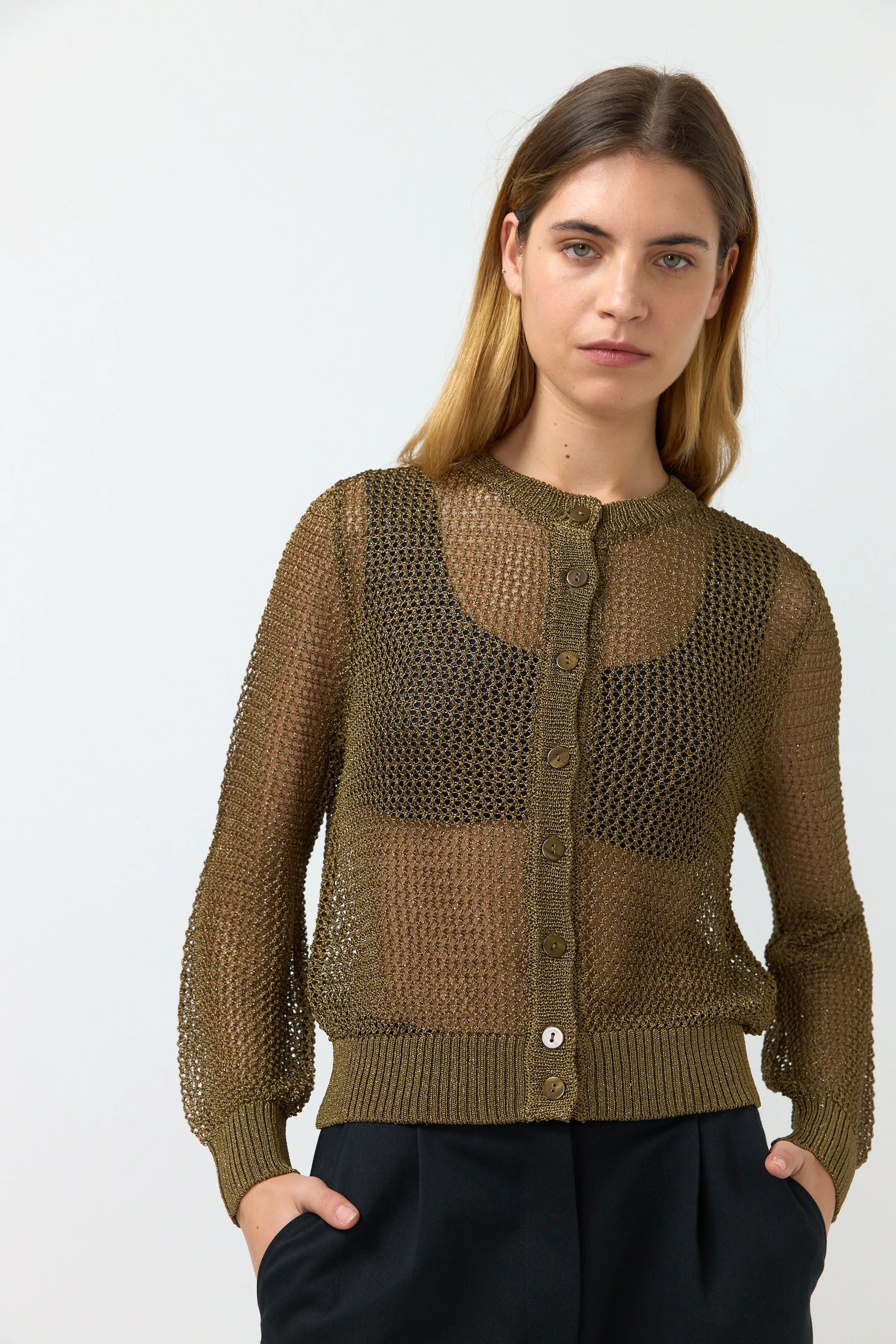 Kate Sylvester Zoe Cardigan - Old Gold