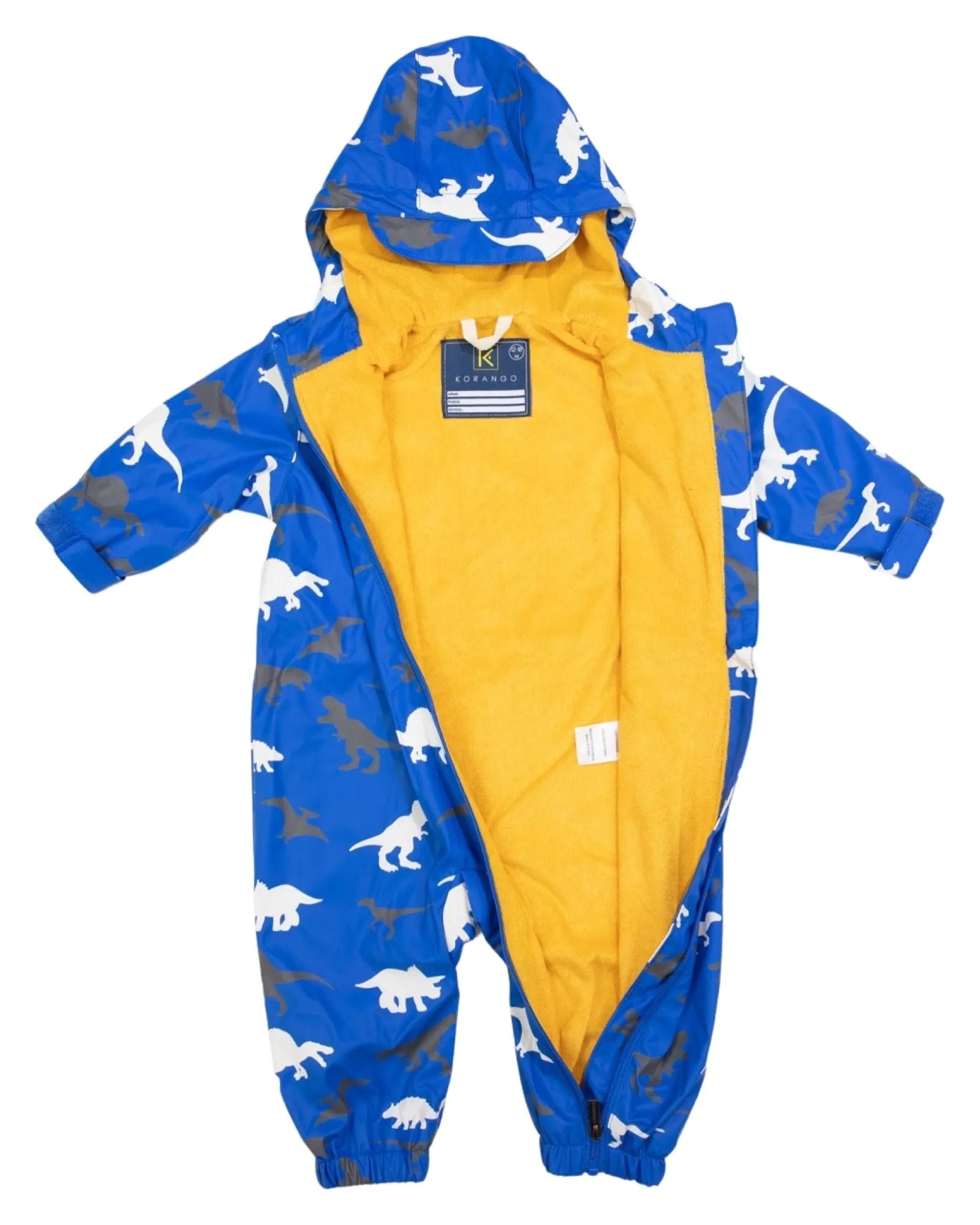 Korango Rain suit Changing Colour Dino Blue